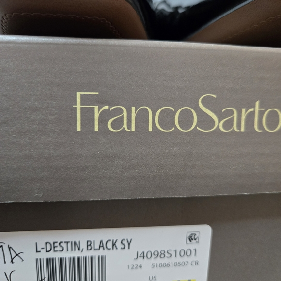Franco Sarto Destin Elegant Black Patent Leather Slingback Shoes New In Box $135 - Picture 3 of 10